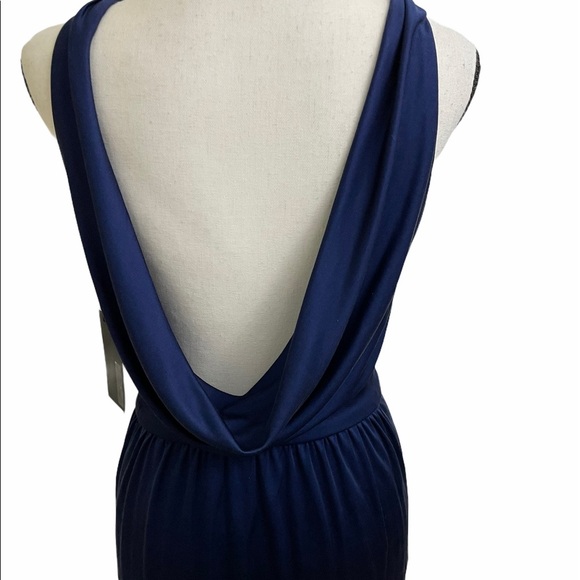 Laila Azhar dark blue 100% silk dress Size Medium New With Tag. - Picture 7 of 11